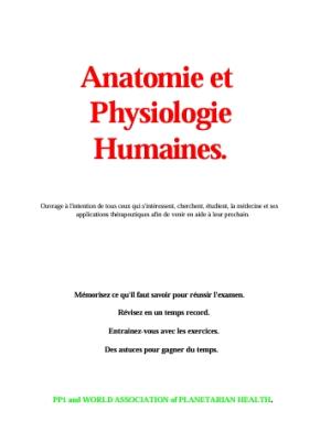 Anatomie et Physiologie Humaines.